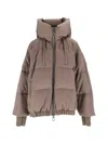 Duno Boxy Padded Down Jacket In Brown