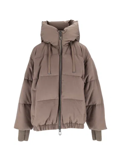 Duno Boxy Padded Down Jacket In Brown