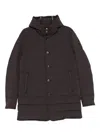 Duno Button Hooded Jacket In Black