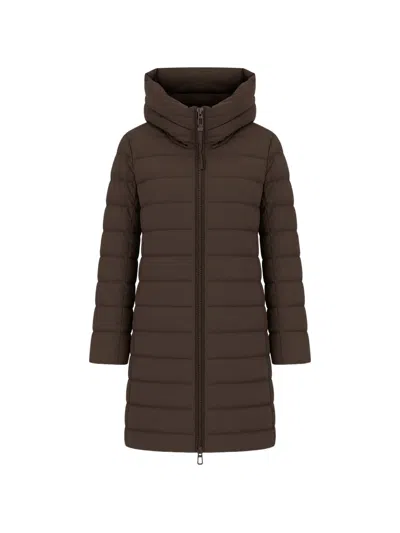 Duno Cellini Quilted Hooded Jacket In Brown