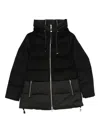 Duno Black Down Coat With Hood In Black
