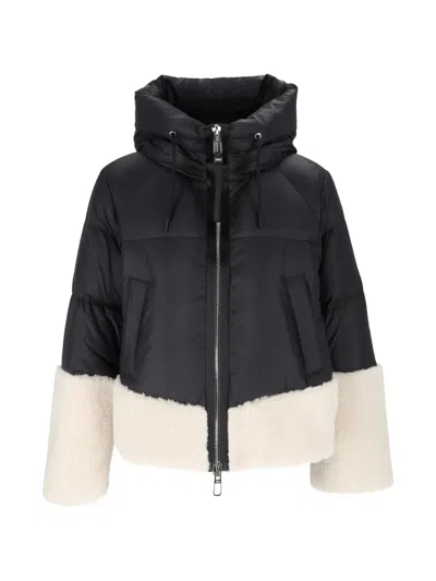 Duno Contrast-panel Padded Jacket In Black