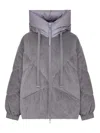 Duno Lightweight Short Down Jacket In Pure Wool In Gray