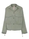 Duno Buttoned Flap-pocket Jacket In Green
