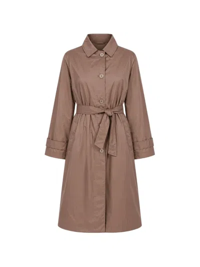 Duno Dasty Belted Coat In Brown
