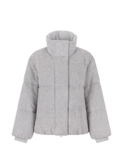 Duno Diana C Quilted High-neck Jacket In Gray