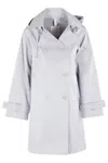 Duno Double-breasted Oversized Trench Coat In Grey