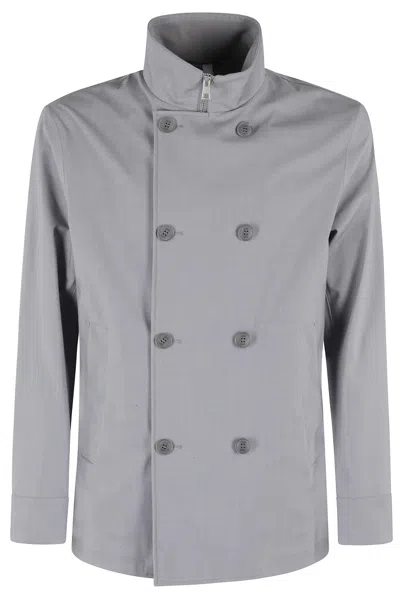 Duno Double Breasted Superlight Wool Blend In Grey