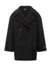 Duno Oversized Double-breasted Coat Black In Black