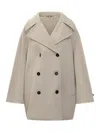 Duno Oversized Double-breasted Coat In White