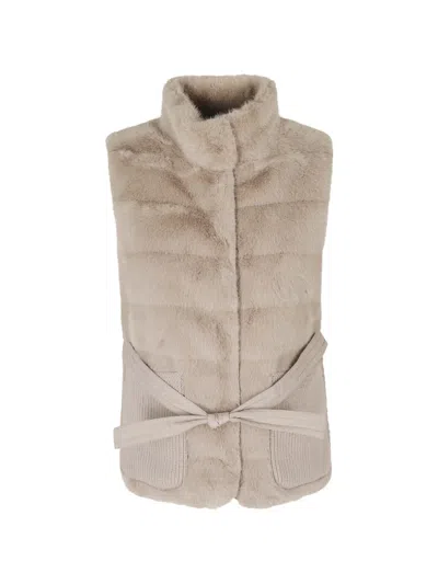 Duno Ellis Belted Gilet In Pink