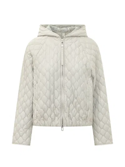 Duno Quilted Hooded Jacket In White
