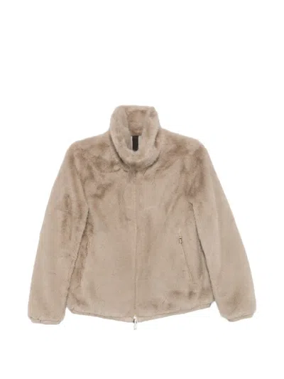 Duno Faux-fur Panelled Jacket In Neutral
