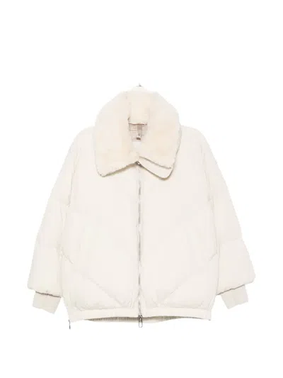 Duno Faux-fur-collar Quilted Jacket In Neutral