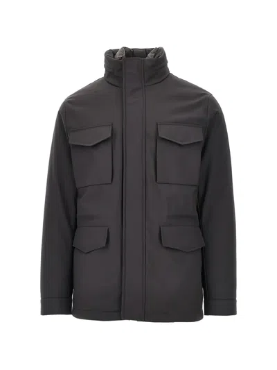 Duno Fender High-neck Multi-pocket Coat In Black