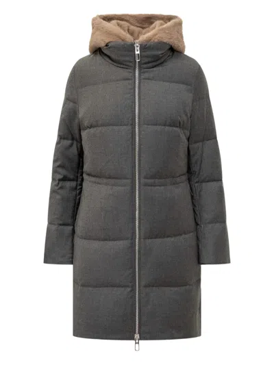 Duno Fur Hooded Jacket In Green