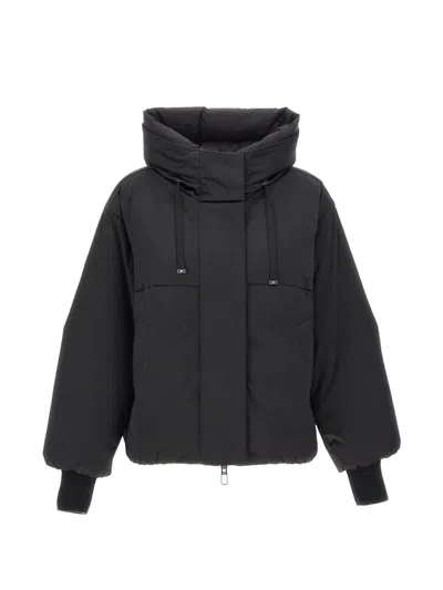 Duno Giada Mestre Oversized Drawstring-hood Down Jacket In Schwarz