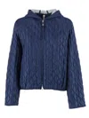 Duno Diamond Pattern Hooded Quilted Down Jacket In Blue