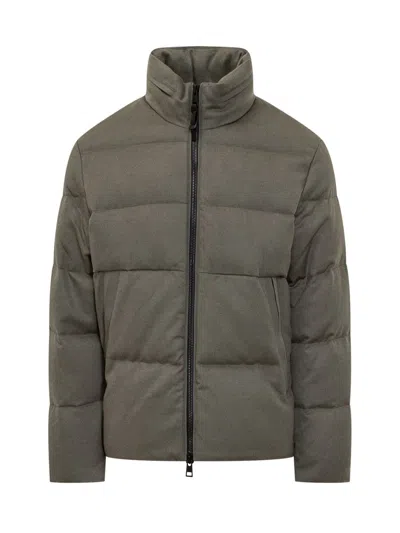 Duno Green  Down Jacket With Zip Closure