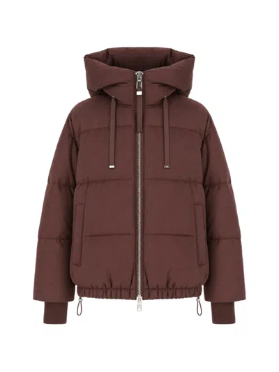 Duno Heka Quilted Hooded Jacket In Burgundy