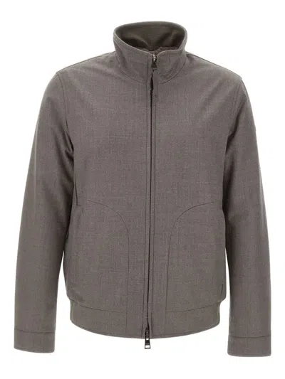 Duno High-neck Bomber Jacket In Gray