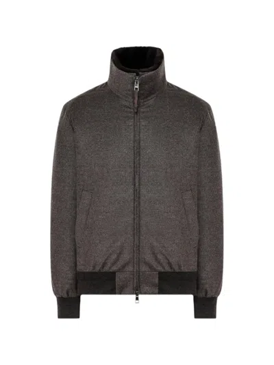 Duno High-neck Bomber Jacket In Gray
