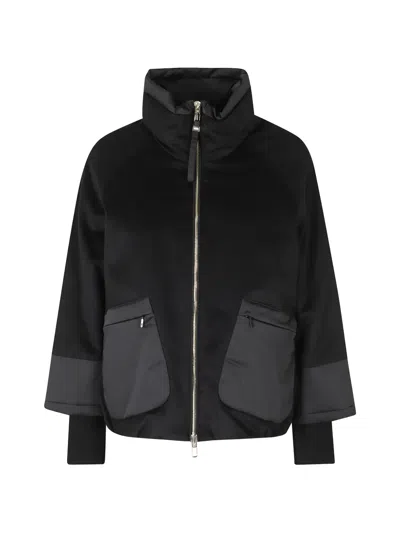 Duno High-neck Panelled Jacket In Black
