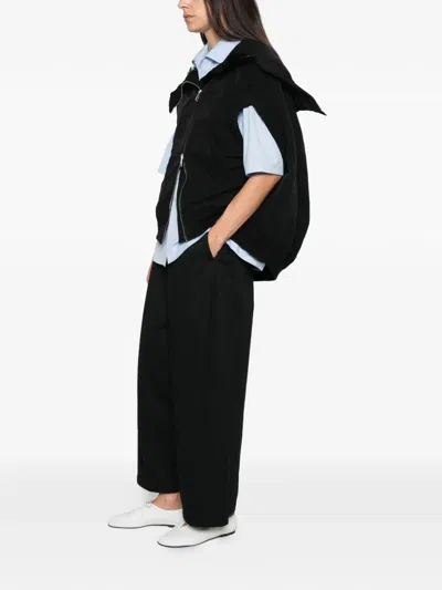 Duno Hooded Cape-style Jacket In Black