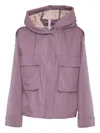 Duno Relaxed-fit Hooded Jacket With Front Pockets In Pink