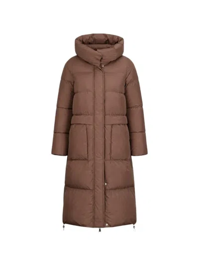 Duno Hooded Padded Coat In Brown