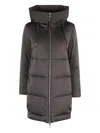 Duno Quilted Down Jacket With Adjustable Hood In Brown