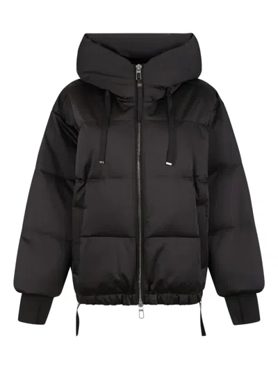 Duno Hooded Quilted Jacket In Black