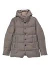 Duno Hooded Quilted Jacket In Gray