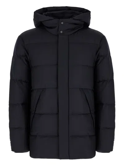Duno Hooded Quilted Padded Coat In Blue