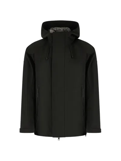 Duno Hooded Reflective-trim Jacket In Black