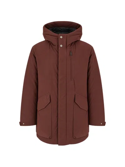 Duno Hoshi Hooded Padded Jacket In Brown