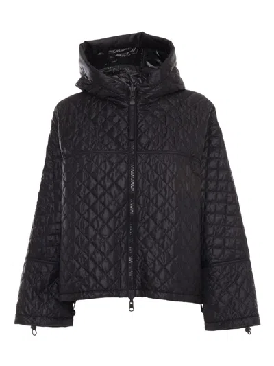 Duno Quilted Hooded Jacket In Black