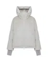 Duno Lightweight Short Down Jacket In Pure Wool In White