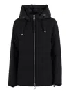 Duno Mid-thigh Length Quilted Padded Coat In Black