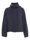 Duno Short Technical Jacket With Adjustable Hood In Blue