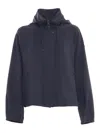 Duno Short Technical Jacket With Adjustable Hood In Blue