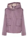 Duno Relaxed-fit Hooded Jacket With Front Pockets In Pink