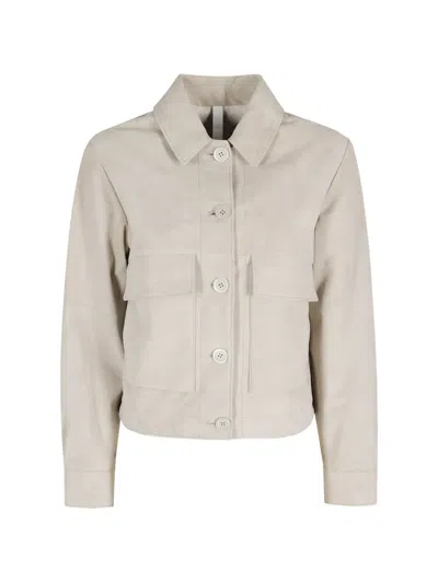 Duno Joan Buttoned Pocket Jacket In Neutral