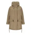 Duno Kaya Camel Reversible Parka In Green