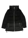 Duno Black Down Coat With Hood In Black