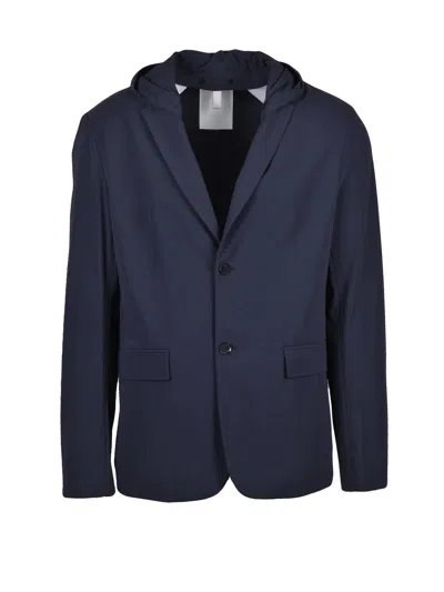 Duno Lightweight Technical Fabric Nylon Jacket With Button Closure In Blue