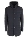Duno Loft Hoody Button Coat In Blue