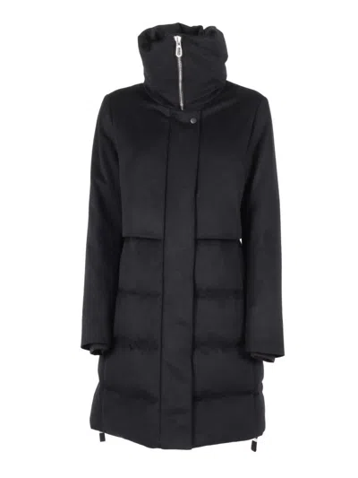 Duno Long Padded Coat In Black