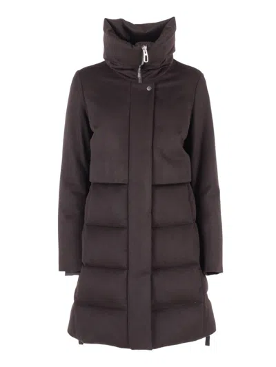 Duno Long Padded Down Coat In Black