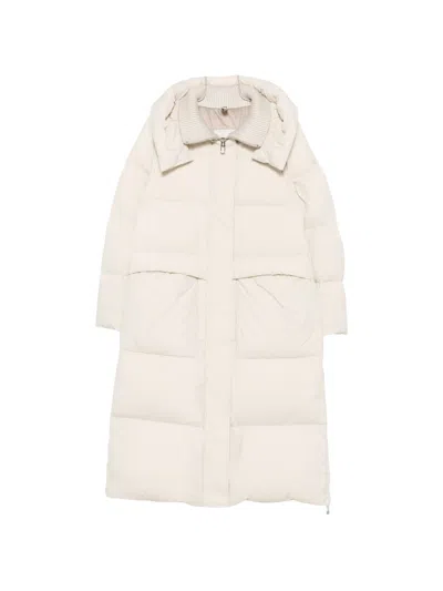 Duno Long Quilted Parka In White